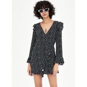 Zara Black and White Polka Dot Jumpsuit